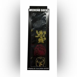 Game of Thrones "Weekend Socks" 4-Pack Set House Sigils NEW